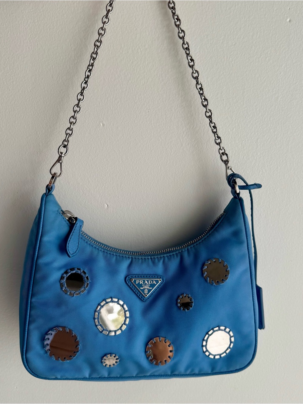 Prada Blue Mirror Re-Edition Bag